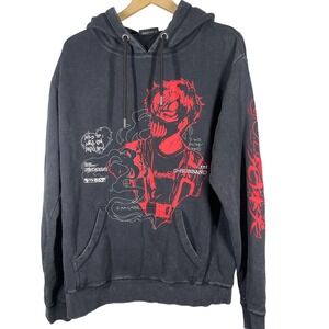 Corpse Husband Miss You Graphic Hoodie Washed Black Red Mens Medium C+HUSBAND 20